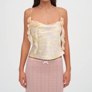 For Love And Lemons, Amora Top Yellow XS
